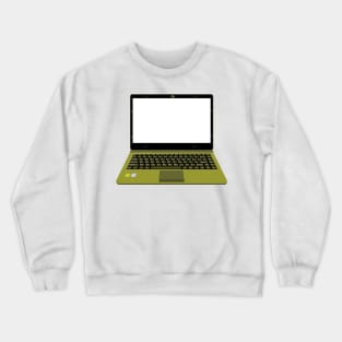 realistic laptop vector illustration in yellow and green color Crewneck Sweatshirt